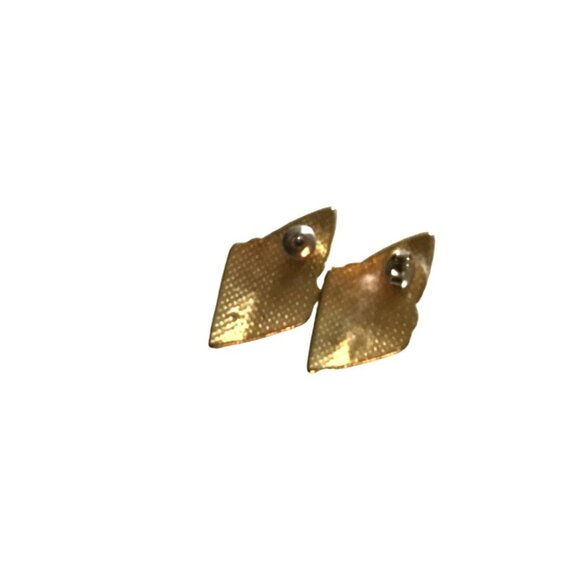 BEAUTIFUL WOMENS GOLD/BLACK TONE STUD EARRINGS - Picture 4 of 4
